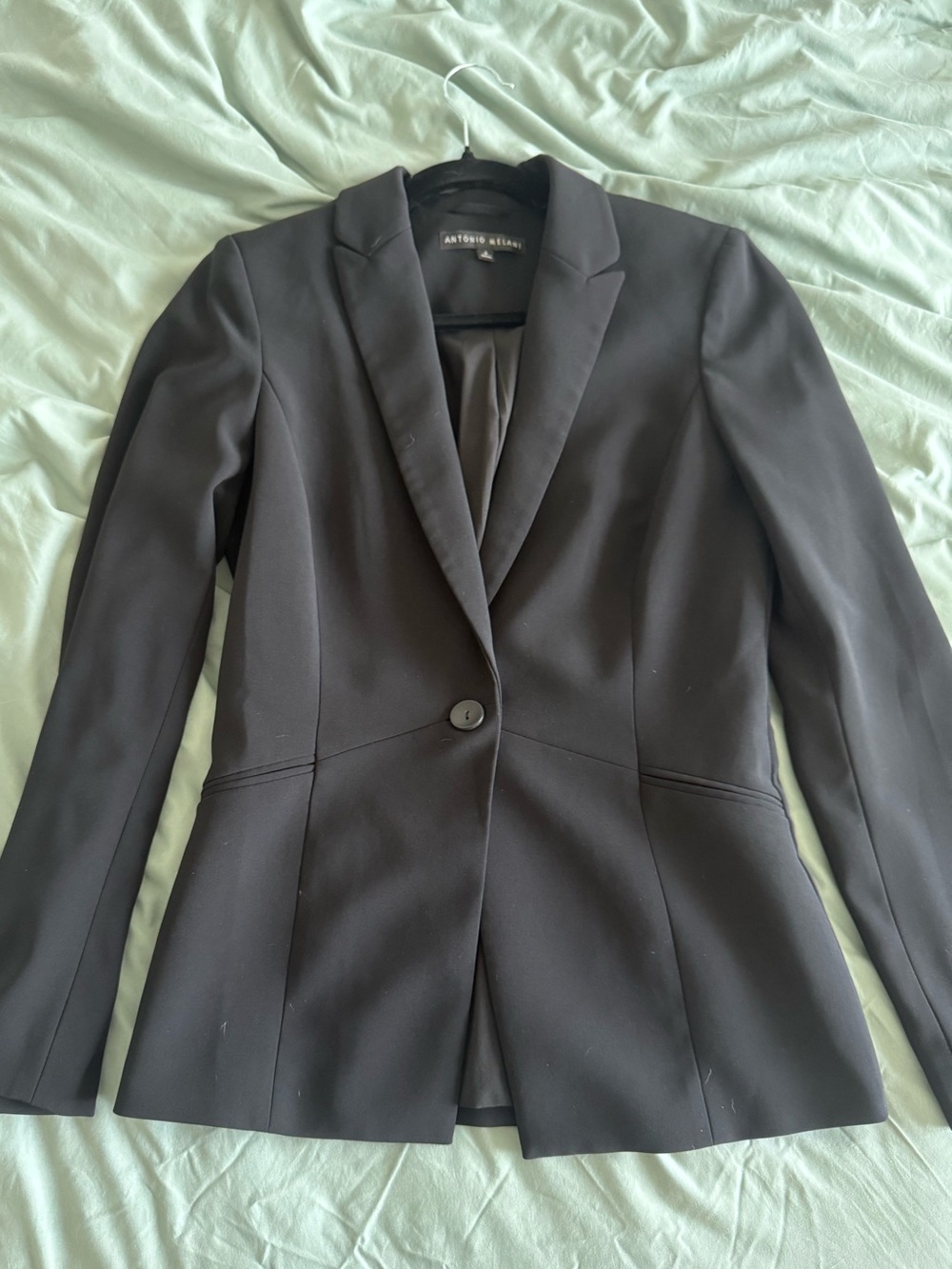 ANTONIO MELANI Black Single-Button Tailored Blazer